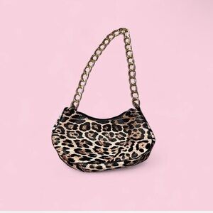 Leopard Print Chain Shoulder Bag